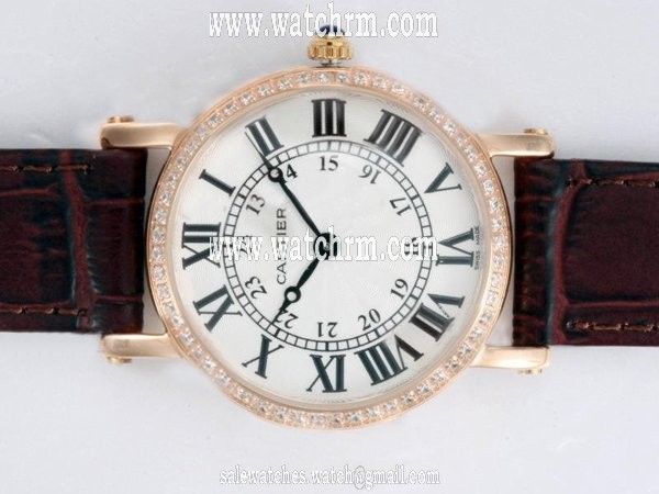 Cartier Ronde wR000651 Stainless Steel with Rose Gold Bezel Mens Automatic Watch