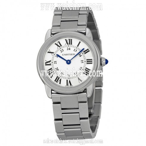 Cartier Rondo Solo Small Silver Dial Stainless Steel Watch W6701004