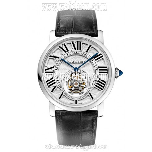 Cartier Rotonde de Cartier Flying Tourbillon 18 kt White Gold Men's Watch W1556216