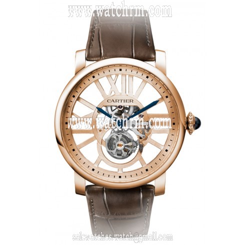 Cartier Rotonde de Cartier Flying Tourbillon Skeleton Dial Men's Watch W1580046