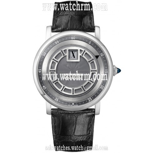 Cartier Rotonde de Cartier Jumping Hour 18 kt White Gold Men's Watch W1553851