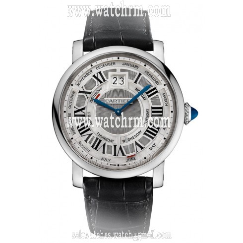 Cartier Rotonde de Cartier Perpetual Calendar Automatic 18 kt White Gold Men's Watch W1580002