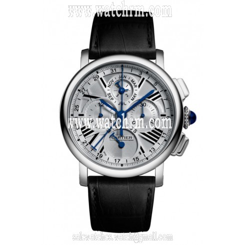 Cartier Rotonde de Cartier Perpetual Calendar Chronograph 18 kt White Gold Men's Watch W1556226