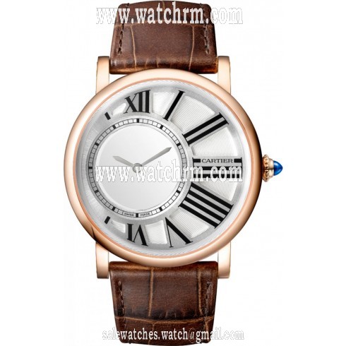 Cartier Rotonde Mysterious Hours Mechanical 18Kt Pink Gold Men's Watch W1556223