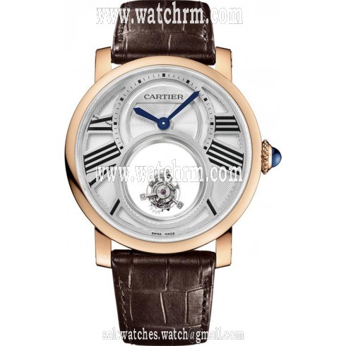 Cartier Rotonde White Galvanized guilloche Dial Men's Watch W1556230