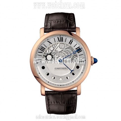 Cartier Rotonde White Galvanized guilloche Dial Men's Watch W1556243