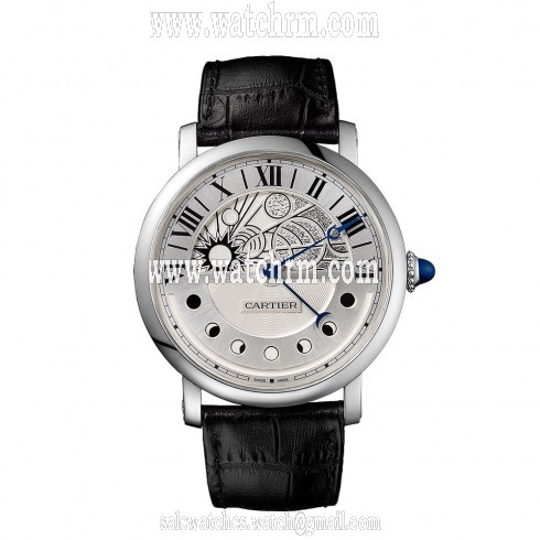 Cartier Rotonde White Galvanized guilloche Dial Men's Watch W1556244