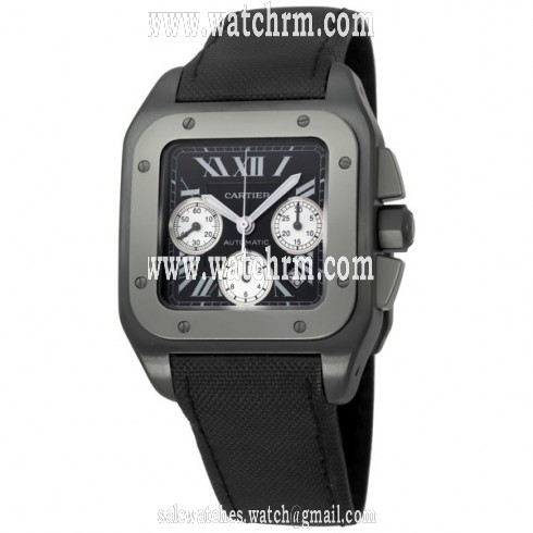 Cartier Santos 100 Carbon Titanium and Steel Extra Large Watch W2020005