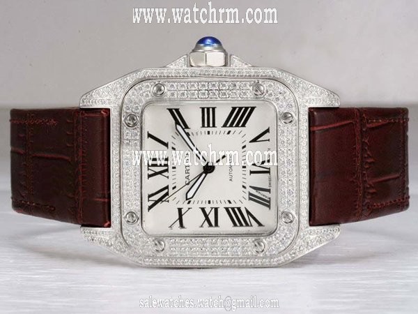 Cartier Santos 100 w20072x7 Automatic White Dial Square Watch