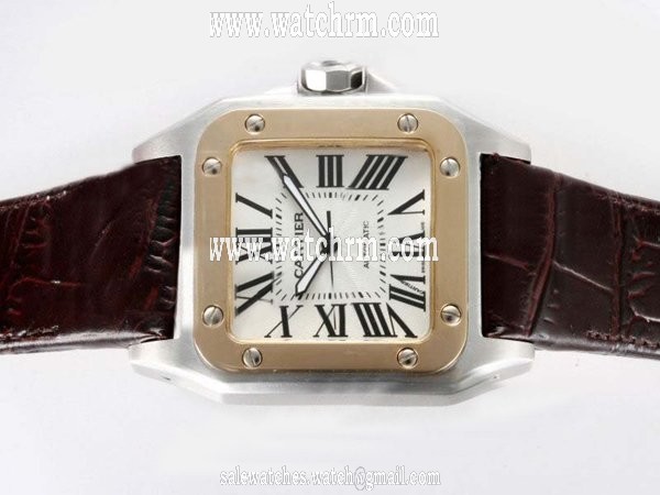 Cartier Santos 100 w20072x7 Mens 38x38mm Stainless Steel Case Watch