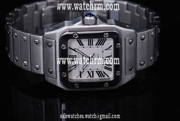 Cartier Santos 100 w200737g White Dial 34x34mm Automatic Watch