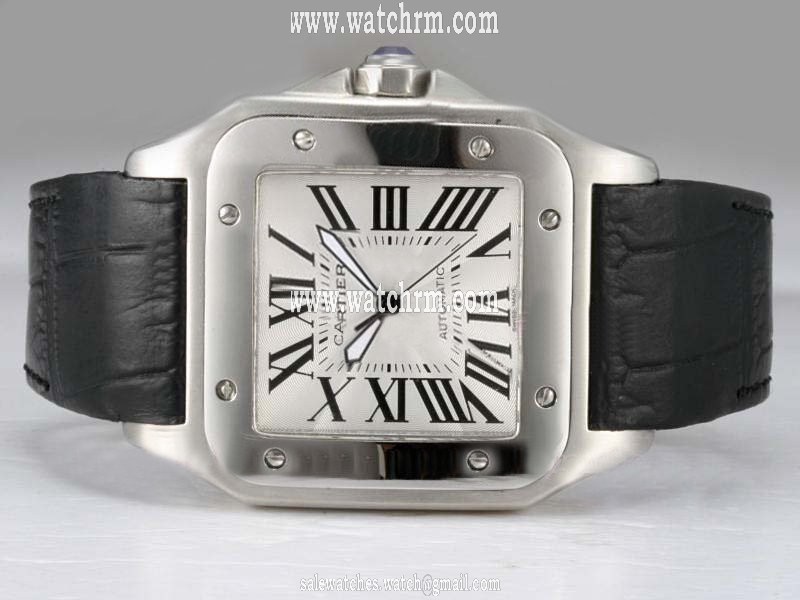 Cartier Santos 100 w20073x8 Automatic Stainless Steel Bezel White Dial Watch