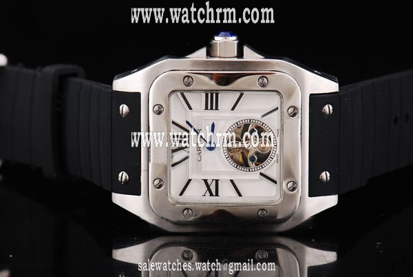 Cartier Santos 100 w20073x8 Square Stainless Steel Case Mens Watch