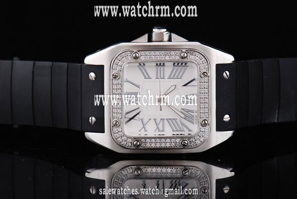 Cartier Santos 100 W20073X8 Stainless Steel Case White Dial Watch