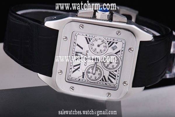 Cartier Santos 100 W20090X8 Mens 40mm Stainless Steel Case Watch
