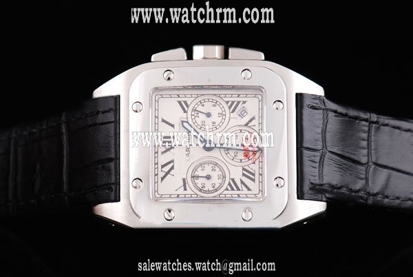 Cartier Santos 100 W20090X8 Mens Stainless Steel Case 38mm Watch