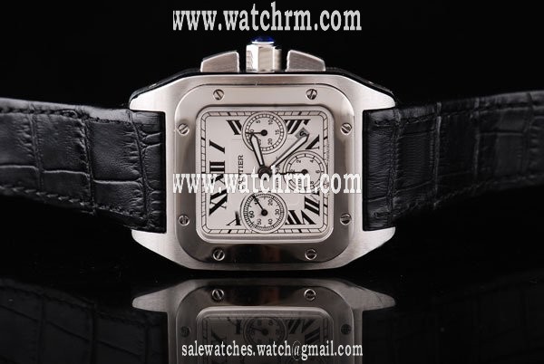 Cartier Santos 100 W20090X8 Square Stainless Steel Case Watch