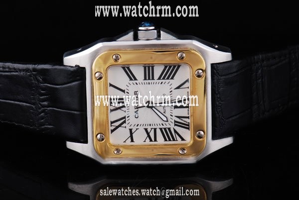 Cartier Santos 100 W20091X7 White Dial Square Automatic Watch