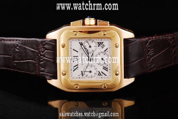 Cartier Santos 100 W20095Y1 White Dial Automatic Square Watch