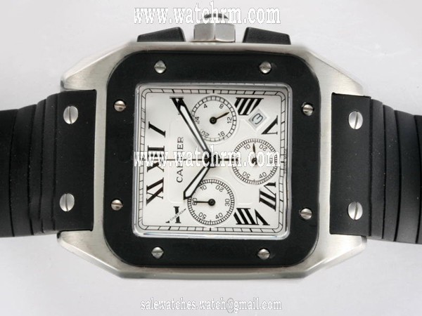 Cartier Santos 100 w20121u2 Mens Stainless Steel Case 38x38mm Watch