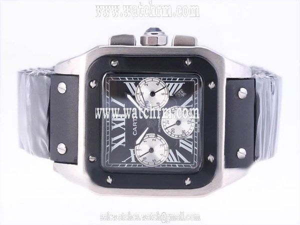 Cartier Santos 100 W2020005 38x38mm Stainless Steel Case Mens Watch