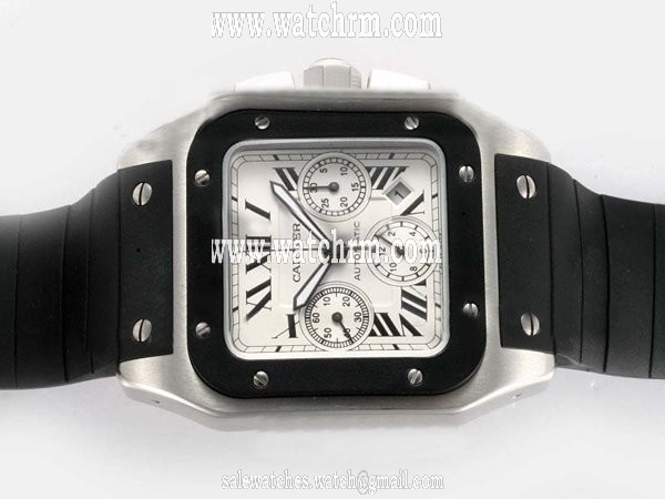 Cartier Santos 100 W2020008 Automatic Square White Dial Watch