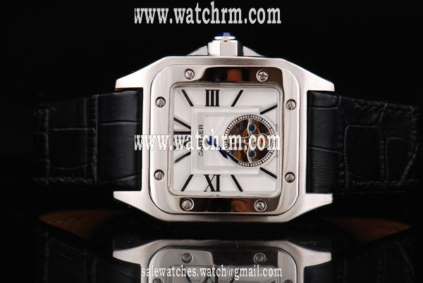 Cartier Santos 100 W2020017 White Dial Square Automatic Watch