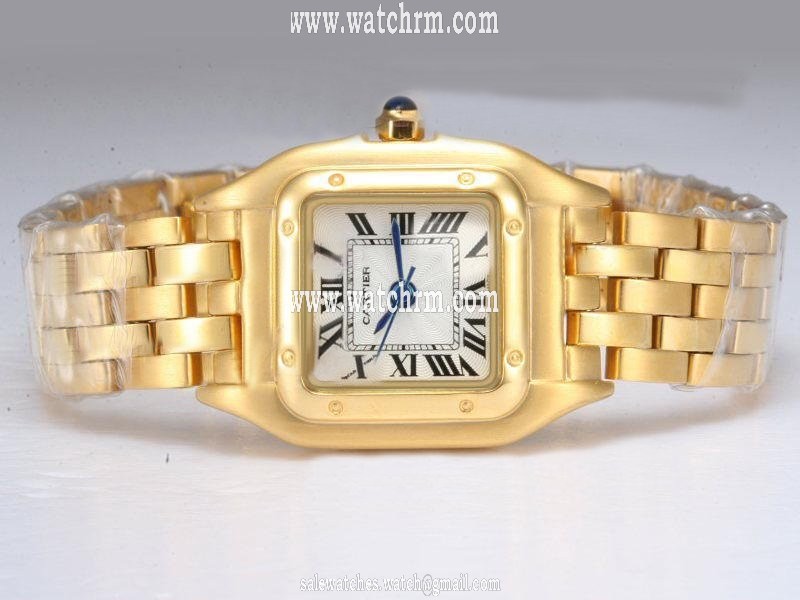 Cartier Santos 100 W25063X9 Womens 18K Gold Case 23x30mm Watch