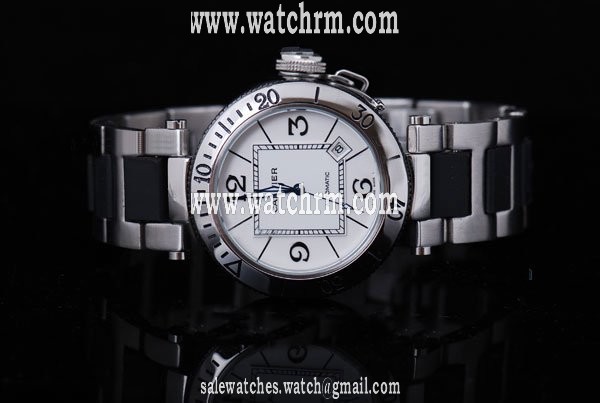 Cartier Santos 100 W3109255 Silver Stainless Steel Strap White Dial Stainless Steel Bezel Watch