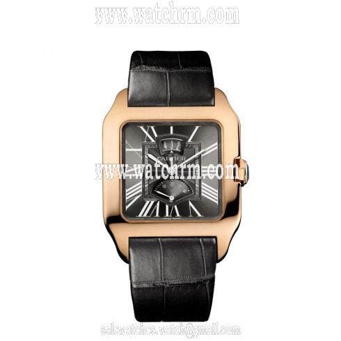 Cartier Santos Dumont Gray Galvanized Flinque Dial Men's Watch W2020068