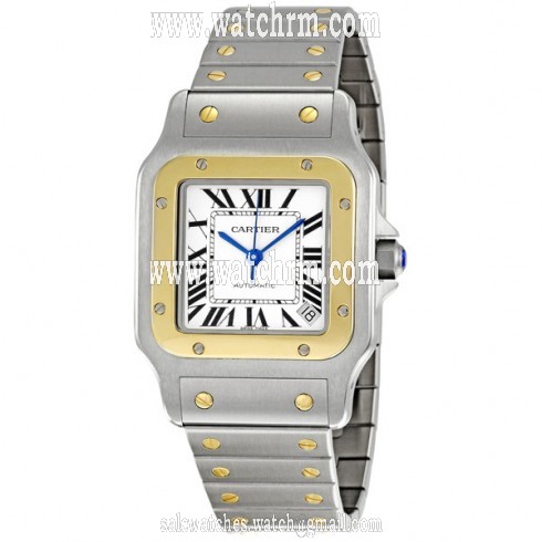 Cartier Santos Galbee 18kt Yellow Gold and Steel XL Men's Watch W20099C4