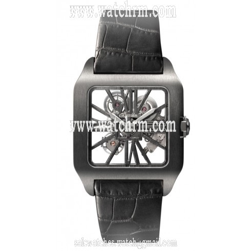 Cartier Santos-Dumont Skeleton Dial Manual Wind Titanium Men's Watch W2020052