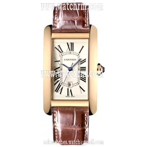 Cartier Tank Americaine 18kt Rose Gold Men's Watch W2609156