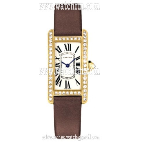 Cartier Tank Americaine 18kt Yellow Gold Diamond Ladies Watch WB707231