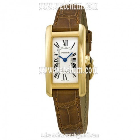 Cartier Tank Americaine 18kt Yellow Gold Ladies Watch W2601556