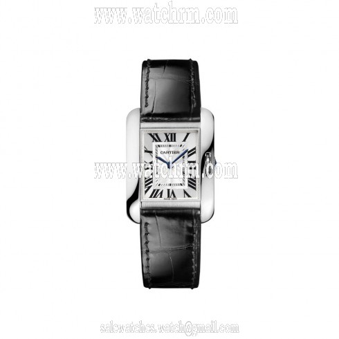 Cartier Tank Anglaise Flinque Silvered Dial Ladies Watch W5310029