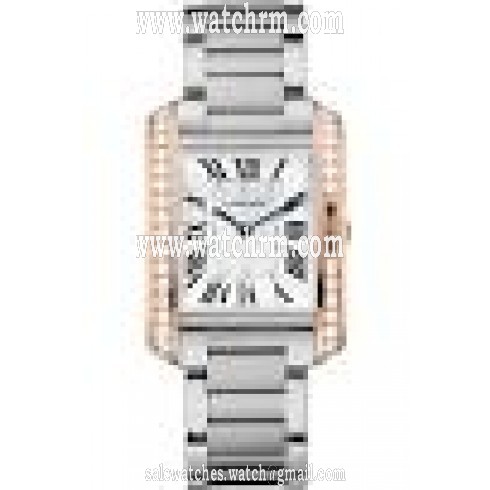 Cartier Tank Anglaise Silver Dial Stainless Steel Watch W3TA0003