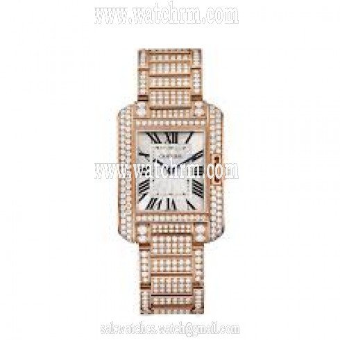 Cartier Tank Anglaise Silvered Flinque Dial Ladies Watch HPI00723