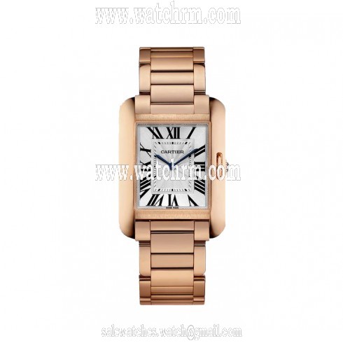 Cartier Tank Anglaise Silvered Flinque Dial Ladies Watch W5310041