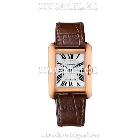 Cartier Tank Anglaise Silvered Flinque Dial Ladies Watch W5310042