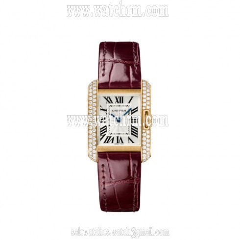 Cartier Tank Anglaise Silvered Flinque Dial Ladies Watch WT100013