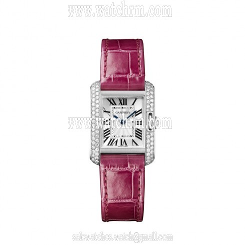Cartier Tank Anglaise Silvered Flinque Dial Ladies Watch WT100015