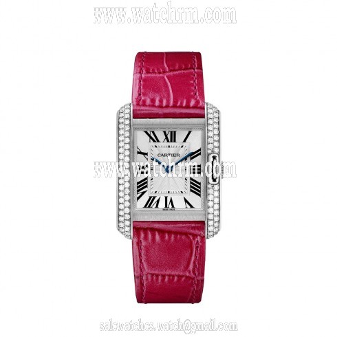 Cartier Tank Anglaise Silvered Flinque Dial Ladies Watch WT100030