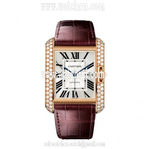 Cartier Tank Anglaise Silvered Flinque Dial Watch WT100021