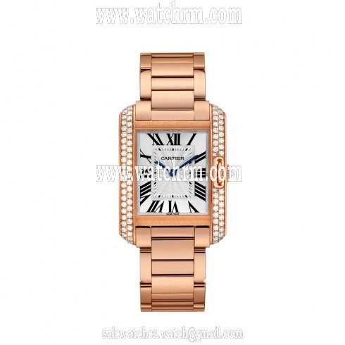 Cartier Tank Anglaise Silvered Flinque Dial Watch WT100027