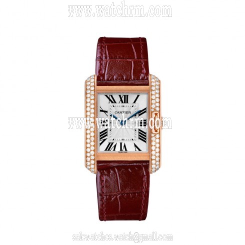 Cartier Tank Anglaise Silvered Flinque Dial Watch WT100029