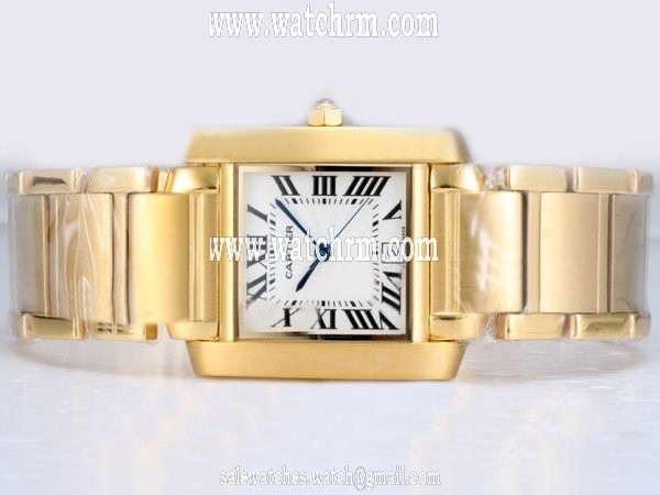 Cartier Tank CT28479 Stainless Steel Case Round White Dial Watch