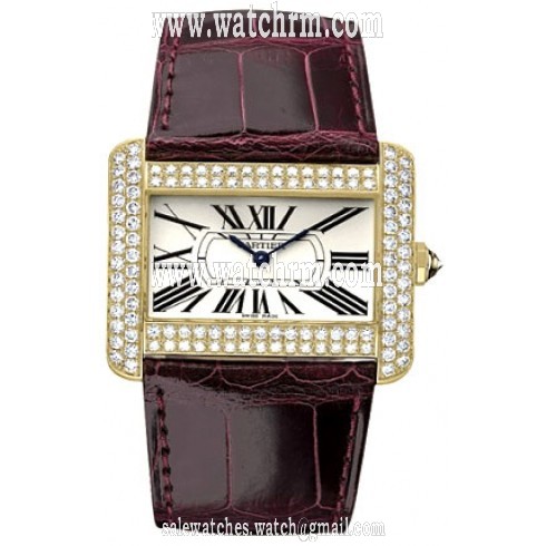 Cartier Tank Divan 18kt Yellow Gold Diamond Men's Watch WA301170