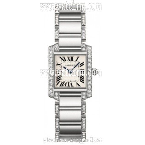 Cartier Tank Francaise 18kt White Gold Diamond Bracelet Ladies Watch WE1002SF