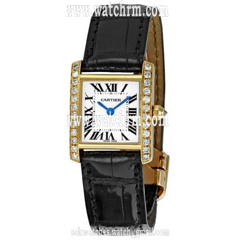 Cartier Tank Francaise 18kt Yellow Gold Diamond Ladies Watch WE100131